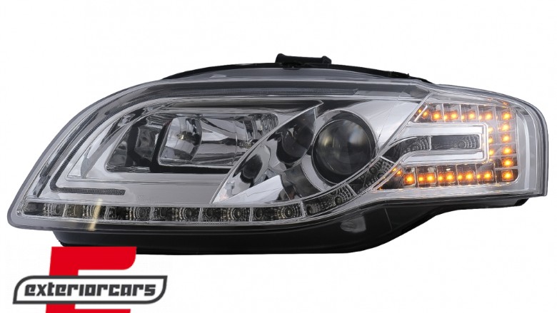 Prednja svjetla LED TubeLights (chrome) / Audi A4 B7 (2004-2008), LPAUC4