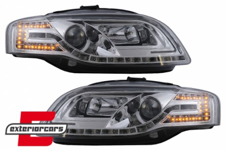 Prednja svjetla LED TubeLights (chrome) / Audi A4 B7 (2004-2008), LPAUC4
