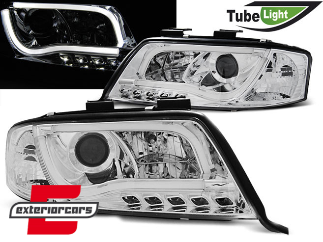 Prednja svjetla LED TubeLights (chrome) / Audi A6 4B C5 (05.1997-05.2001), LPAU91