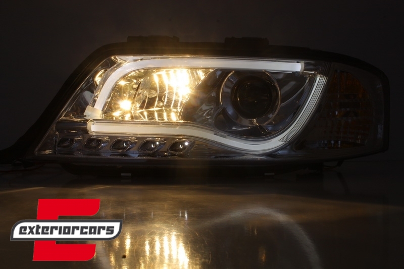 Prednja svjetla LED TubeLights (chrome) / Audi A6 4B C5 (05.1997-05.2001), LPAU91