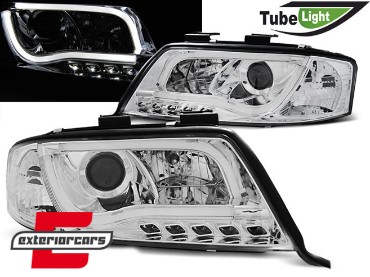 Prednja svjetla LED TubeLights (chrome) / Audi A6 4B C5 (06.2001-05.2004), LPAU93