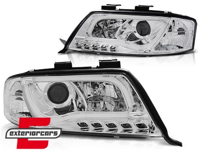 Prednja svjetla LED TubeLights (chrome) / Audi A6 4B C5 (06.2001-05.2004), LPAU93