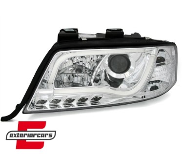 Prednja svjetla LED TubeLights (chrome) / Audi A6 4B C5 (06.2001-05.2004), LPAU93