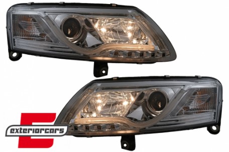 Prednja svjetla LED TubeLights (chrome) / Audi A6 C6 4F (04.2004-2008), LPAU95