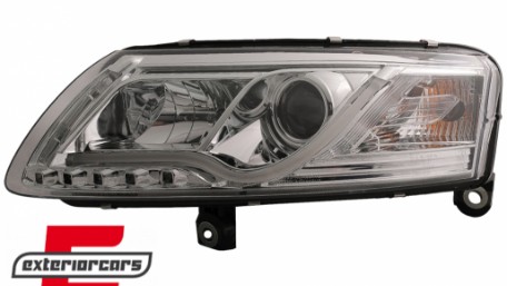 Prednja svjetla LED TubeLights (chrome) / Audi A6 C6 4F (04.2004-2008), LPAU95
