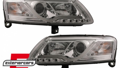 Prednja svjetla LED TubeLights (chrome) / Audi A6 C6 4F (04.2004-2008), LPAU95