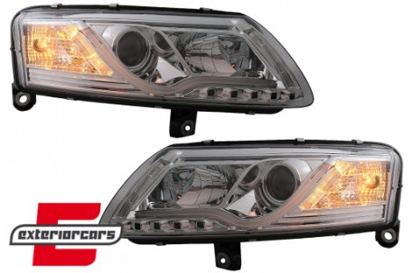 Prednja svjetla LED TubeLights (chrome) / Audi A6 C6 4F (04.2004-2008), LPAU95