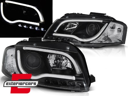 Prednja svjetla LED TubeLights (crna) / Audi A3 8P 8PA (2003-2008), LPAU98