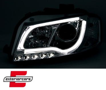 Prednja svjetla LED TubeLights (crna) / Audi A3 8P 8PA (2003-2008), LPAU98