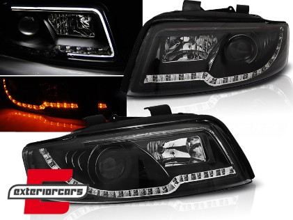 Prednja svjetla LED TubeLights (crna) / Audi A4 B6 (2000-2004), LPAUC3
