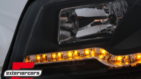 Prednja svjetla LED TubeLights (crna) / Audi A4 B6 (2000-2004), LPAUC3