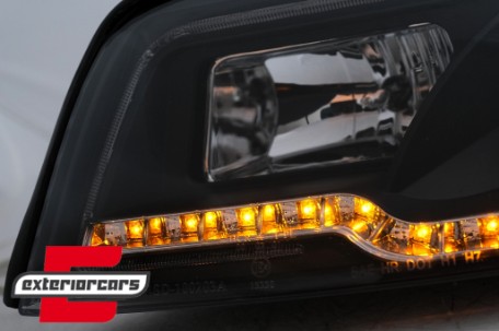 Prednja svjetla LED TubeLights (crna) / Audi A4 B6 (2000-2004), LPAUC3