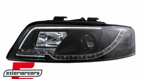 Prednja svjetla LED TubeLights (crna) / Audi A4 B6 (2000-2004), LPAUC3