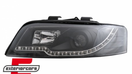 Prednja svjetla LED TubeLights (crna) / Audi A4 B6 (2000-2004), LPAUC3