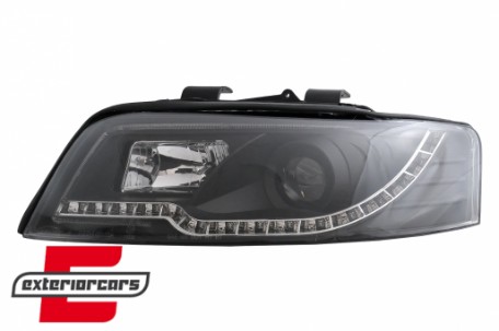 Prednja svjetla LED TubeLights (crna) / Audi A4 B6 (2000-2004), LPAUC3