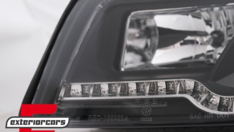 Prednja svjetla LED TubeLights (crna) / Audi A4 B6 (2000-2004), LPAUC3