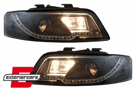 Prednja svjetla LED TubeLights (crna) / Audi A4 B6 (2000-2004), LPAUC3