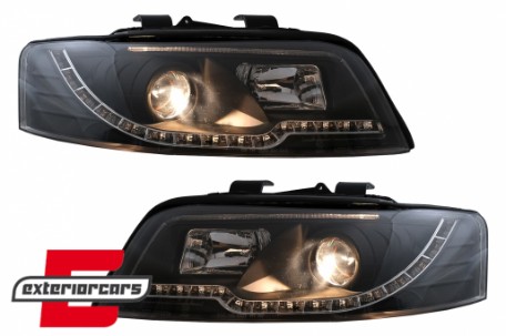 Prednja svjetla LED TubeLights (crna) / Audi A4 B6 (2000-2004), LPAUC3