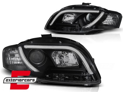 Prednja svjetla LED TubeLights (crna) / Audi A4 B7 (2004-2008), LPAU90