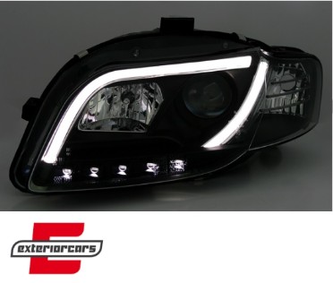 Prednja svjetla LED TubeLights (crna) / Audi A4 B7 (2004-2008), LPAU90