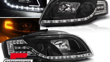 Prednja svjetla LED TubeLights (crna) / Audi A4 B7 (2004-2008), LPAUC5