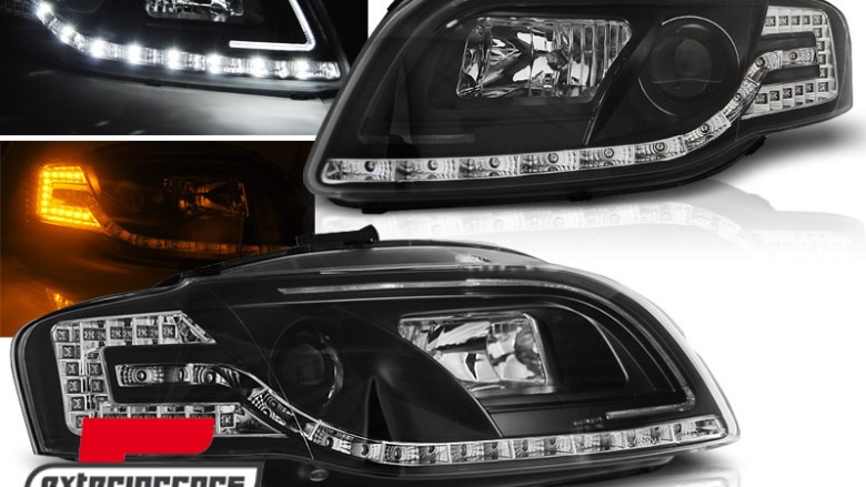 Prednja svjetla LED TubeLights (crna) / Audi A4 B7 (2004-2008), LPAUC5