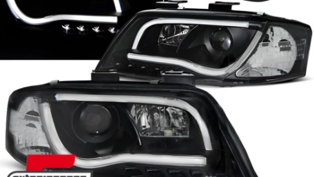 Prednja svjetla LED TubeLights (crna) / Audi A6 4B C5 (05.1997-05.2001), LPAU92