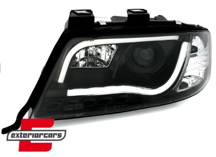Prednja svjetla LED TubeLights (crna) / Audi A6 4B C5 (05.1997-05.2001), LPAU92