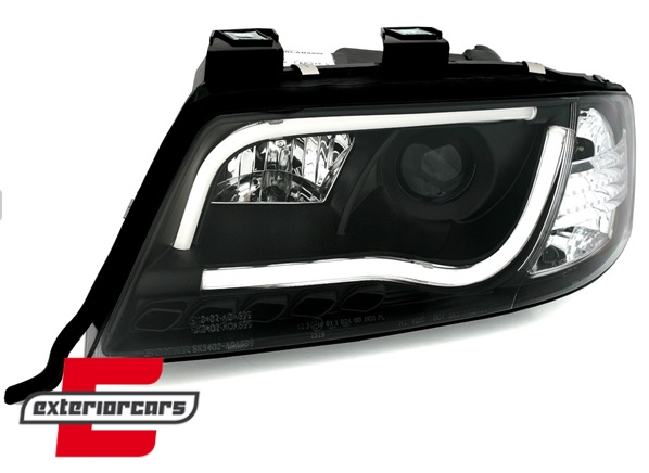 Prednja svjetla LED TubeLights (crna) / Audi A6 4B C5 (05.1997-05.2001), LPAU92