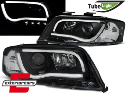 Prednja svjetla LED TubeLights (crna) / Audi A6 4B C5 (06.2001-05.2004), LPAU94