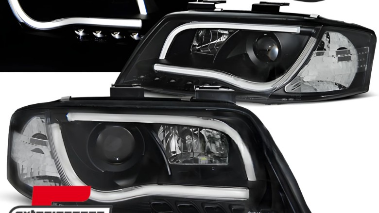 Prednja svjetla LED TubeLights (crna) / Audi A6 4B C5 (06.2001-05.2004), LPAU94