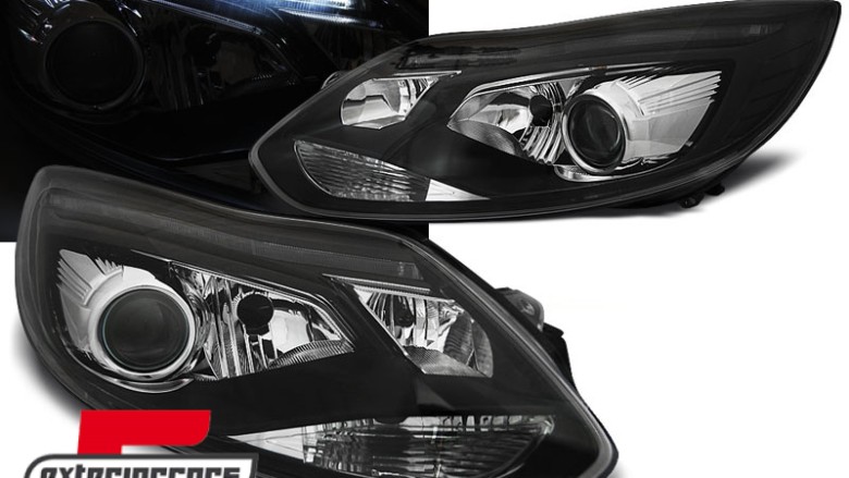Prednja svjetla LED TubeLights (crna) / Ford Focus III Mk3 (2010-2014), LPFO66