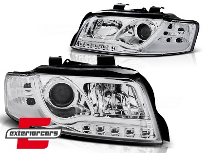 Prednja svjetla LED TubeLights dizajn (chrome) / Audi A4 B6 (2000-2004), LPAU87