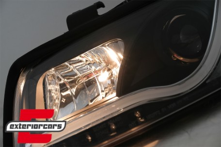 Prednja svjetla LED TubeLights dizajn (crna) / Audi A4 B6 (2000-2004), LPAU88