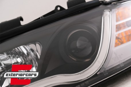 Prednja svjetla LED TubeLights dizajn (crna) / Audi A4 B6 (2000-2004), LPAU88