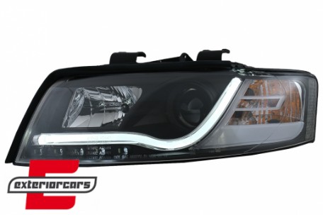 Prednja svjetla LED TubeLights dizajn (crna) / Audi A4 B6 (2000-2004), LPAU88