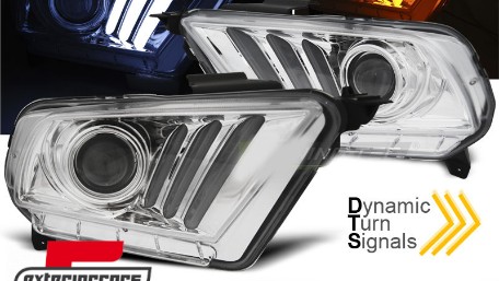 Prednja svjetla LED TubeLights SEQ žmigavci (chrome) / Ford Mustang (2010-2013), LPFO70