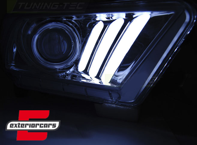 Prednja svjetla LED TubeLights SEQ žmigavci (crna) / Ford Mustang (2010-2013), LPFO71
