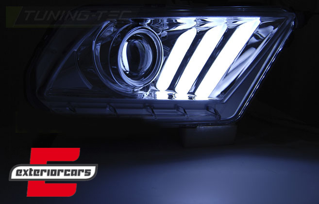Prednja svjetla LED TubeLights SEQ žmigavci (crna) / Ford Mustang (2010-2013), LPFO71