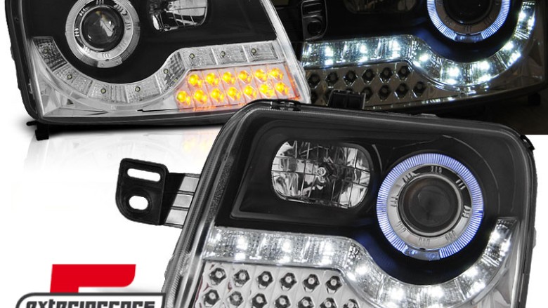 Prednja svjetla LED žmigavci Angel Eyes (crna) / / Fiat Panda (2003-2012), LPFI16