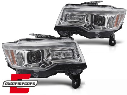 Prednja svjetla SEQ žmigavci TubeLight dizajn (chrome) / Jeep Grand Cherokee WK2 Facelift (2014-2021), LPCH35