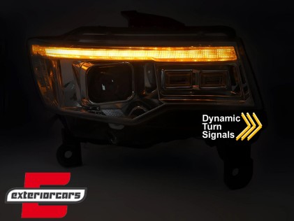 Prednja svjetla SEQ žmigavci TubeLight dizajn (chrome) / Jeep Grand Cherokee WK2 Facelift (2014-2021), LPCH35