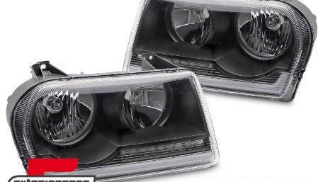 Prednja svjetla SEQ žmigavci TubeLight dizajn (crna) / CHRYSLER 300C (2005-2008), LPCH51