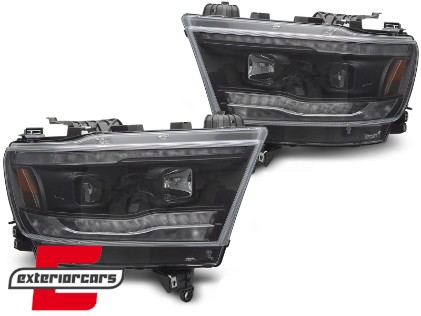 Prednja svjetla SEQ žmigavci TubeLight dizajn (crna) / DODGE RAM (2019-2022), LPDO26