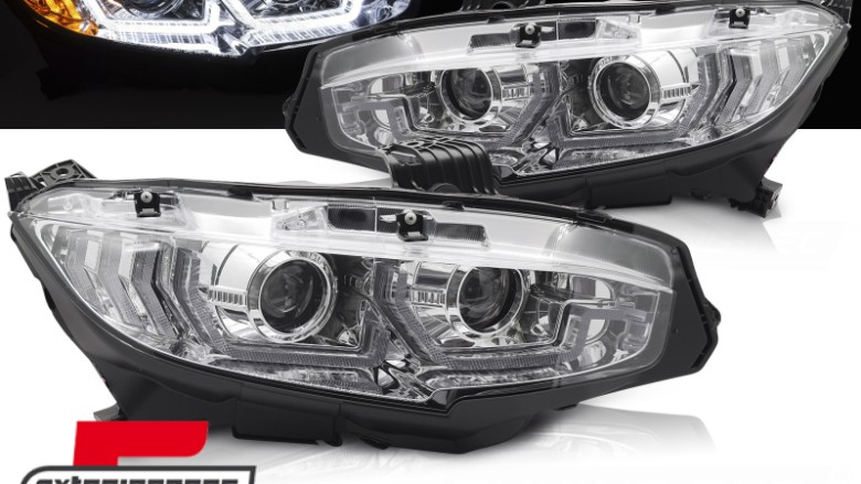 Prednja svjetla TruDRL SEQ žmigavci (chrome) / Honda Civic Mk10 (2016-2021) Limuzina & Hatchback, LPHO33