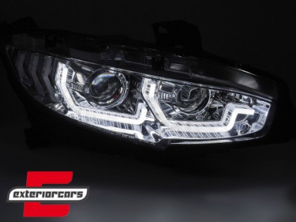 Prednja svjetla TruDRL SEQ žmigavci (chrome) / Honda Civic Mk10 (2016-2021) Limuzina & Hatchback, LPHO33
