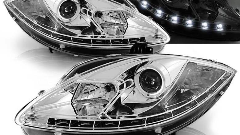 Prednja svjetla True DRL (chrome) - facelift / SEAT ALTEA/LEON (09-12), LPSE25