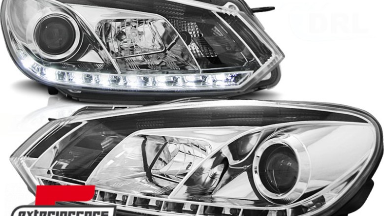 Prednja svjetla True DRL (chrome) / Volkswagen Golf 6 (10.2008-2012), LPVWD0