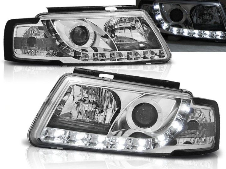 Prednja svjetla True DRL (chrome) / Volkswagen Passat B5 3B (11.1996-08.2000), LPVWD6