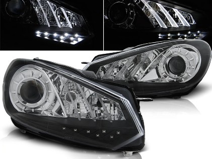 Prednja svjetla True DRL (crna) / Volkswagen Golf 6 (10.2008-2012), LPVWG7